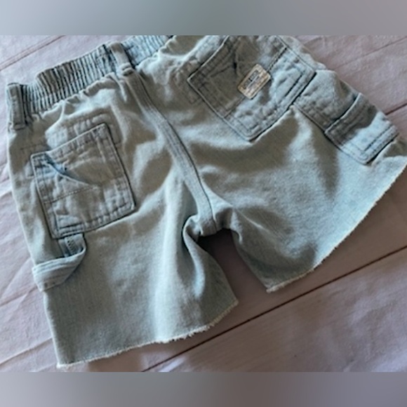 Vintage OshKosh B'gosh Carpenter Shorts Toddler Boys 2T Light Wash Snap Button - Picture 10 of 11